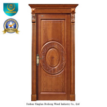 Puerta de madera sólida del estilo europeo Forinterior o exterior con talla (ds-8038)